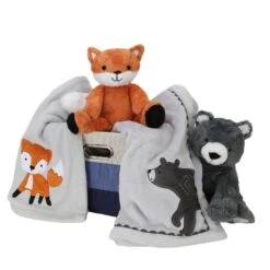 Luxury Blue 5-Piece Baby Gift Basket -Lambs & Ivy gift basket blue 12.24 lifestyle