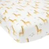 Signature Giraffe Organic Cotton Fitted Crib Sheet -Lambs & Ivy giraffe sheet