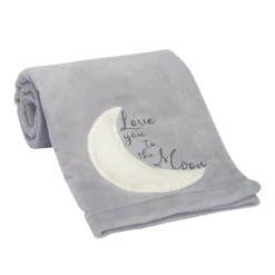 Luxury Gray 5-Piece Baby Gift Basket -Lambs & Ivy goodnight moon blanket roll