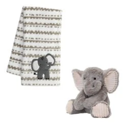 Blanket & Plush Baby Gift Set - Gray Elephant -Lambs & Ivy gray elephant gift set composite