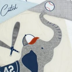 Hall Of Fame 5-Piece Crib Bedding Set -Lambs & Ivy hall of fame quilt detail b