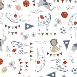 Hall Of Fame Cotton Fitted Crib Sheet -Lambs & Ivy hall of fame sheet swatch full