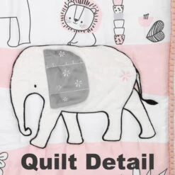 Happy Jungle 5-Piece Crib Bedding Set -Lambs & Ivy happy jungle quilt detail a
