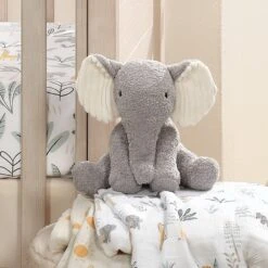Jungle Adventure Plush Elephant - Little Peanut -Lambs & Ivy jungle adventure plush lifestyle