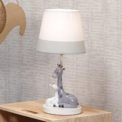 Jungle Friends Lamp With Shade & Bulb -Lambs & Ivy jungle friends lamp lifestyle