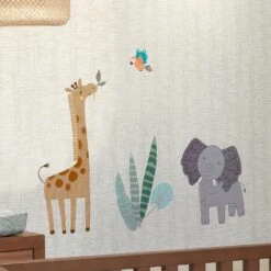 Jungle Friends 5-Piece Crib Bedding Set -Lambs & Ivy jungle friends wall decal lifestyle a