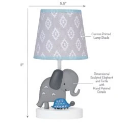 Jungle Fun Lamp With Shade & Bulb -Lambs & Ivy jungle fun lamp small text
