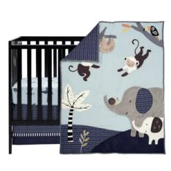 Jungle Party 3-Piece Crib Bedding Set -Lambs & Ivy jungle party 3pc set crib