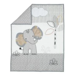 Jungle Safari 3-Piece Mini Crib Bedding Set -Lambs & Ivy jungle safari mini crib quilt fold