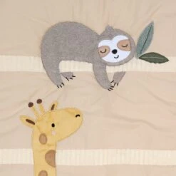 Jungle Story 3-Piece Crib Bedding Set -Lambs & Ivy jungle story quilt detailc