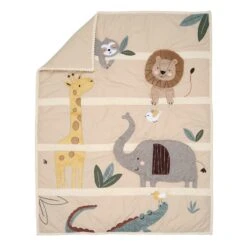 Jungle Story 3-Piece Crib Bedding Set -Lambs & Ivy jungle story quilt fold