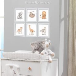 Watercolor Safari Jungle Unframed Wall Art -Lambs & Ivy jungle unframed 20art lifestyle