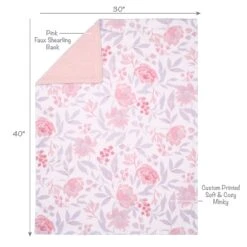 Lavender Floral Baby Blanket -Lambs & Ivy lavender floral blanket full callout a