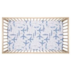Little Aviator Fitted Crib Sheet -Lambs & Ivy little aviator sheet crib