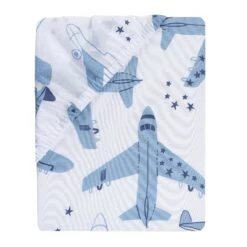 Little Aviator Fitted Crib Sheet -Lambs & Ivy little aviator sheet fold