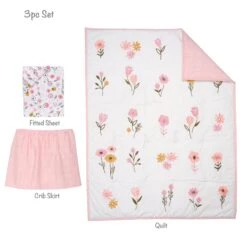 Little Garden 3-Piece Crib Bedding Set -Lambs & Ivy little garden 3pc set callout