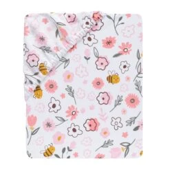Little Garden Cotton Fitted Crib Sheet -Lambs & Ivy little garden sheet fold