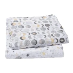 Little Star Cotton Muslin Swaddle Blankets -Lambs & Ivy little star swaddle blankets fold a