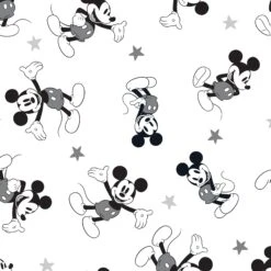 Magical Mickey Mouse Cotton Fitted Crib Sheet -Lambs & Ivy magical mickey mouse swatch full