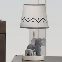 Me & Mama Nursery Lamp With Shade & Bulb -Lambs & Ivy me 20and 20mama lamp lifestyle edit
