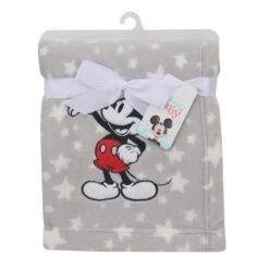 Mickey Mouse Stars Baby Blanket -Lambs & Ivy mickey applique star blanket pkg