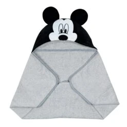 Mickey Mouse Hooded Bath Towel -Lambs & Ivy mickey hooded towel fold
