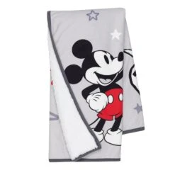 MICKEY MOUSE Picture Perfect Baby Blanket -Lambs & Ivy mickey placement blanket fold