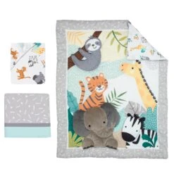 Mighty Jungle 3-Piece Crib Bedding Set -Lambs & Ivy mighty jungle 3pc set