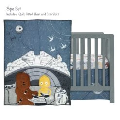 Lambs & Ivy -Lambs & Ivy millennium falcon 3pc set crib callout