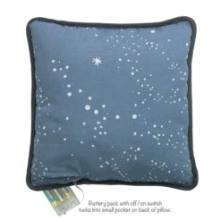 Star Wars Galaxy Light-Up Throw Pillow -Lambs & Ivy millennium falcon galaxy pillow back battery callout
