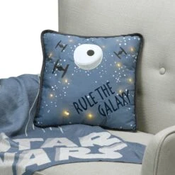 Star Wars Galaxy Light-Up Throw Pillow -Lambs & Ivy millennium falcon galaxy pillow lifestyle a