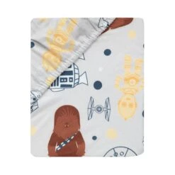 Star Wars Millennium Falcon Cotton Fitted Crib Sheet -Lambs & Ivy millennium falcon sheet a fold