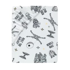 Star Wars Rebels Rule Cotton Fitted Crib Sheet -Lambs & Ivy millennium falcon sheet b fold