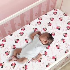 Minnie Mouse Love 3-Piece Crib Bedding Set -Lambs & Ivy minnie mouse love sheet baby
