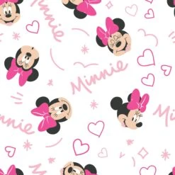Minnie Mouse Love Fitted Crib Sheet -Lambs & Ivy minnie mouse love swatch full