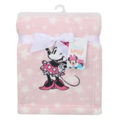 Minnie Mouse Stars Baby Blanket -Lambs & Ivy minnie applique star blanket pkg