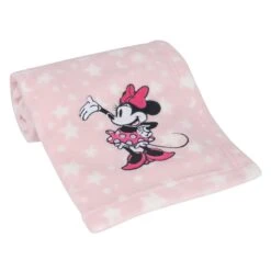 Minnie Mouse Stars Baby Blanket -Lambs & Ivy minnie applique star blanket roll