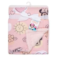 Sweetheart Minnie Baby Blanket -Lambs & Ivy minnie end cap blanket pkg