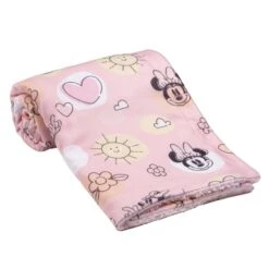 Sweetheart Minnie Baby Blanket -Lambs & Ivy minnie end cap blanket roll