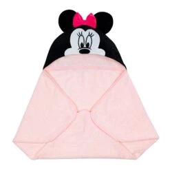 Minnie Mouse Hooded Bath Towel -Lambs & Ivy minnie hooded towel fold