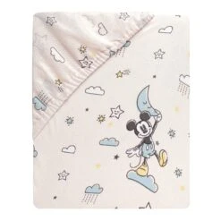 Moonlight Mickey Fitted Crib Sheet -Lambs & Ivy moonlight mickey sheet fold