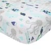 Oceania Cotton Fitted Crib Sheet -Lambs & Ivy oceania sheet b