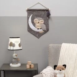 Owl Canvas Banner Wall Art -Lambs & Ivy owl banner lifestyle