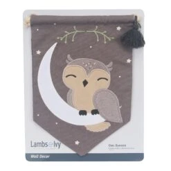 Owl Canvas Banner Wall Art -Lambs & Ivy owl banner pkg