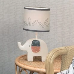 Patchwork Jungle Lamp With Shade & Bulb -Lambs & Ivy patchwork jungle lamp lifestye