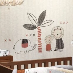 Patchwork Jungle 4-Piece Crib Bedding Set -Lambs & Ivy patchwork jungle wall decal lifestyle