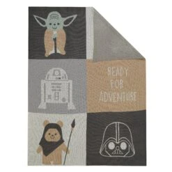 Star Wars The Force Patchwork Knit Blanket -Lambs & Ivy patchwork knit blanket full fold a