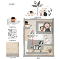 Patchwork Jungle 5-Piece Crib Bedding Set -Lambs & Ivy patchwork 20jungle 5pc 20set