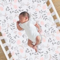 Petals Cotton Fitted Crib Sheet 10 Petals Cotton Fitted Crib Sheet -Lambs & Ivy petals sheet baby