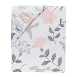 Petals Cotton Fitted Crib Sheet 14 Petals Cotton Fitted Crib Sheet -Lambs & Ivy petals sheet fold